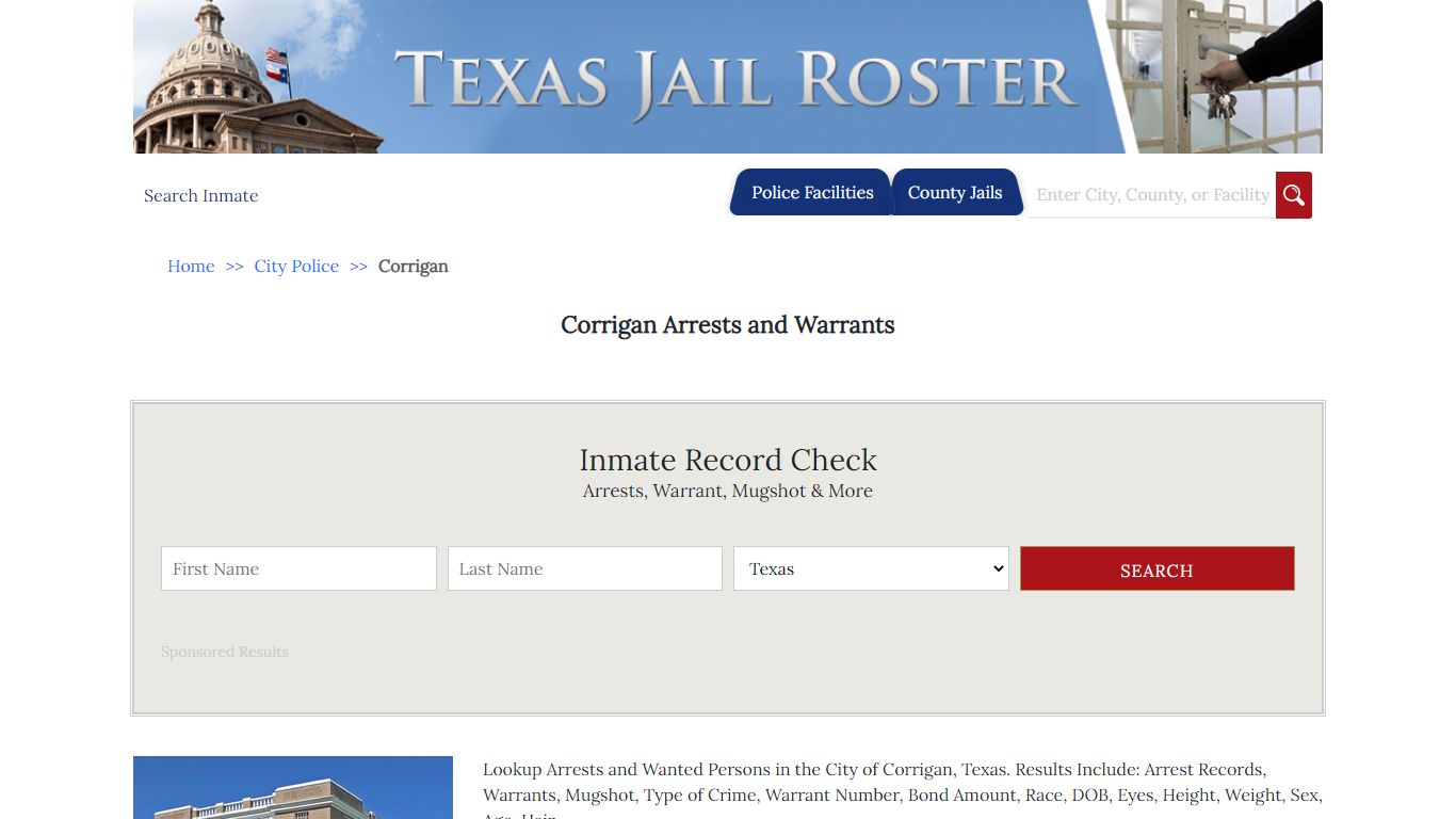 Corrigan Arrests and Warrants | Jail Roster Search