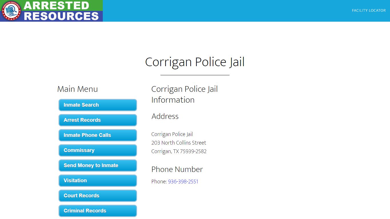 Corrigan Police Jail - Inmate Search - Corrigan, TX - Arrested Resources